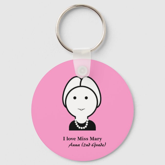 Teacher Keychain2(Personalise) Key Ring (Front)