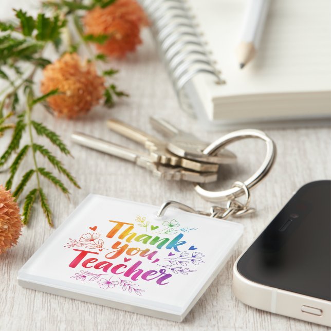 Teacher Keychain – Thank You, Teacher! (Front Right)