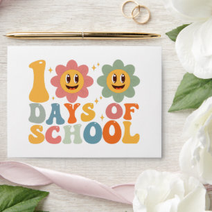 Teacher Kids Retro Groovy 100 Days 0f School  Envelope