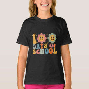 Teacher Kids Retro Groovy 100 Days 0f School T-Shirt
