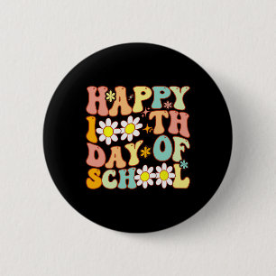 Teacher Kids Retro Groovy 100 Days Happy 100th Day 6 Cm Round Badge