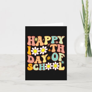 Teacher Kids Retro Groovy 100 Days Happy 100th Day Card