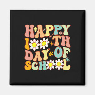 Teacher Kids Retro Groovy 100 Days Happy 100th Day Magnet