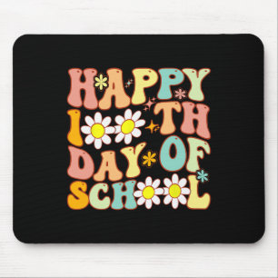 Teacher Kids Retro Groovy 100 Days Happy 100th Day Mouse Pad