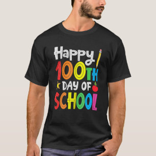 Teacher Kids Retro Groovy 100 Days Happy 100th Day T-Shirt
