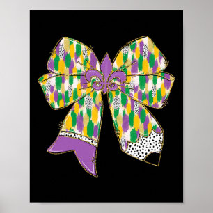 Teacher Krewe Mardi Gras Festival Fleur De Lis Coq Poster