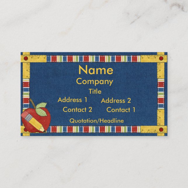 Teacher learning business card (Front)