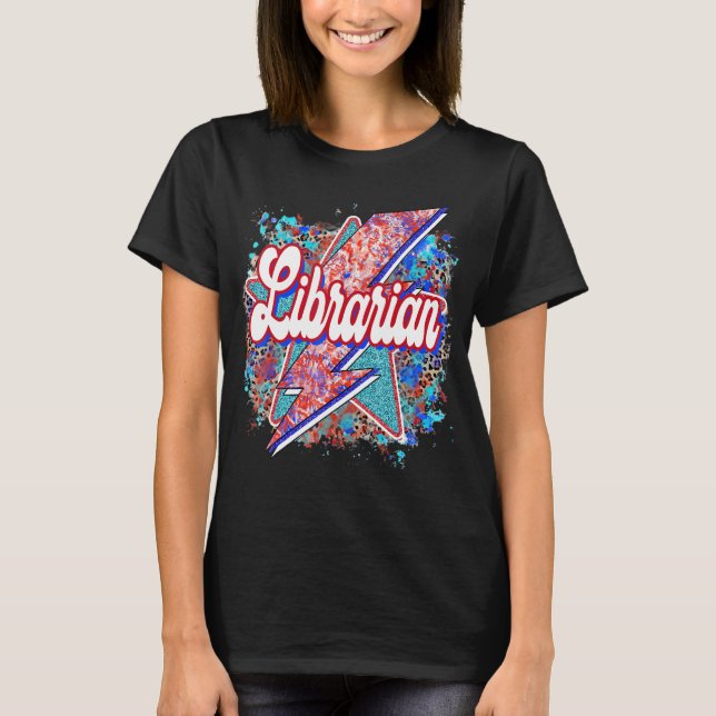 Teacher  Librarian Lightning Bolt Back To School 2 T-Shirt (Front)