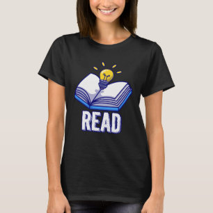 Teacher Library Read Book Club Lightbulb Pigeons T-Shirt