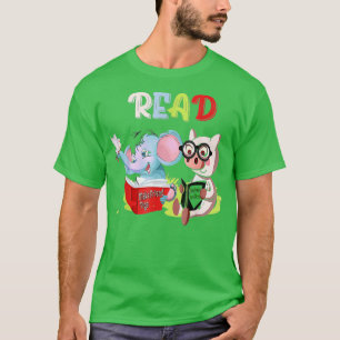 Teacher Library Read Book Club Piggie Elephant Pig T-Shirt
