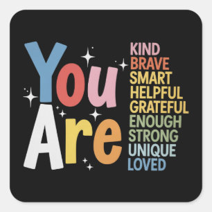 Teacher Life Be Kind Teaching School Students Square Sticker