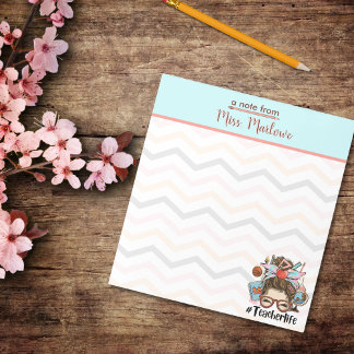 Teacher Life Chevron Appreciation Gift Personal Notepad