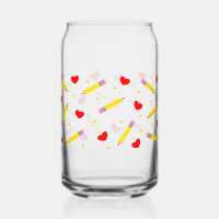 Teacher Life Cute School Can Glass