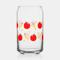 Teacher Life Cute School Can Glass