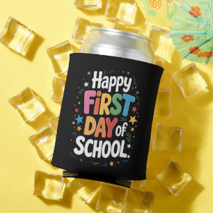 Teacher Life Gift Happy First Day Of School  Can Cooler