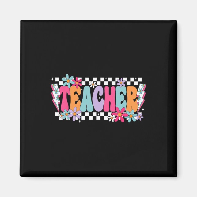 Teacher Life Happy First Day Of School Funny Back  Magnet (Front)