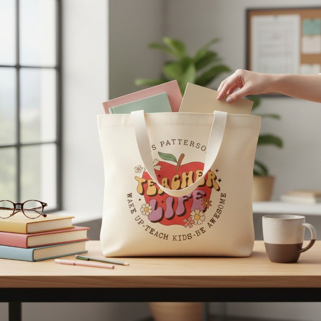 Teacher Life Personalised Appreciation Gift Large Tote Bag (Creator Uploaded)