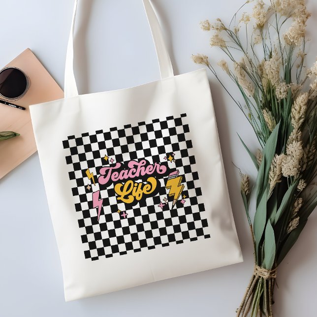 Teacher Life Retro Tote Bag (Creator Uploaded)