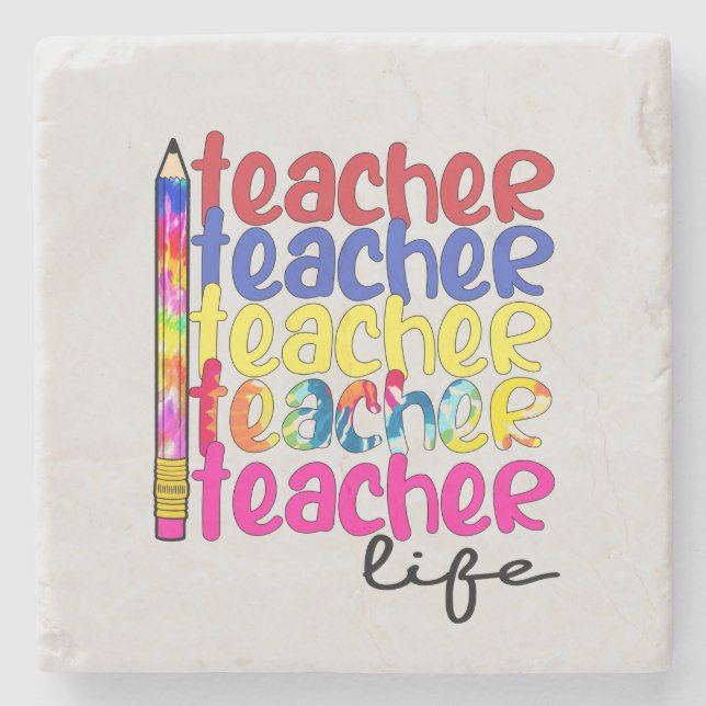 Teacher Life Stone Coaster (Front)
