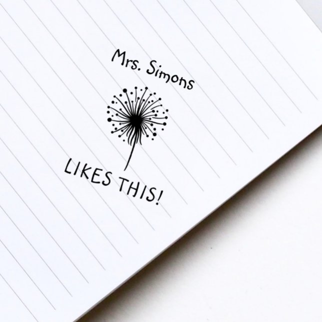 Teacher Likes It Reward Dandelion  Rubber Stamp (Creator Uploaded)