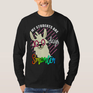 Teacher Llama lovers My Students are 100 Days smar T-Shirt