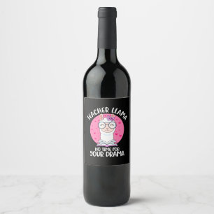 Teacher Llama Wine Label