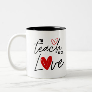Teacher love 100th school teaching personalised Two-Tone coffee mug