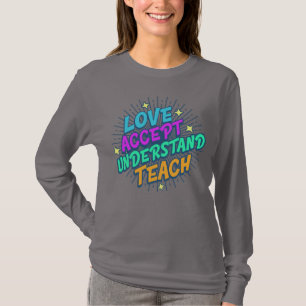 Teacher Love Accept Understand Teach Retro T-Shirt