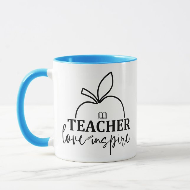 Teacher Love Inspire-Funny Mug (Left)