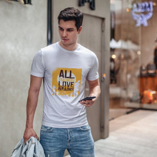 Teacher Loves Brains Zombie Halloween   T-Shirt