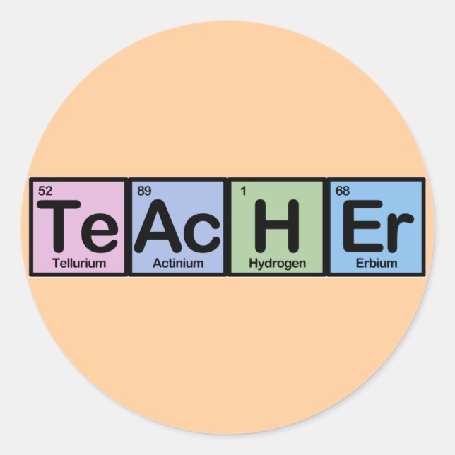 Teacher made of Elements Classic Round Sticker (Front)