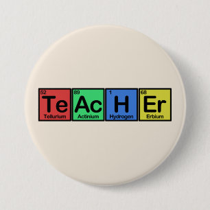 Teacher made of Elements colours 7.5 Cm Round Badge