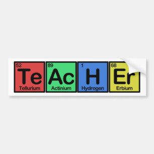 Teacher made of Elements colours Bumper Sticker