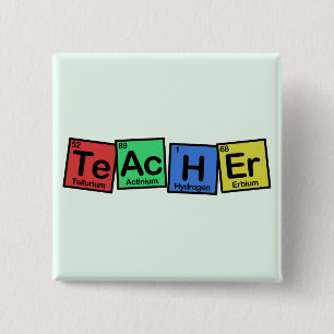 Teacher made of Elements whimsical 15 Cm Square Badge