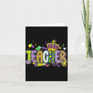 Teacher mardi gras carnival new orleans louisiana card
