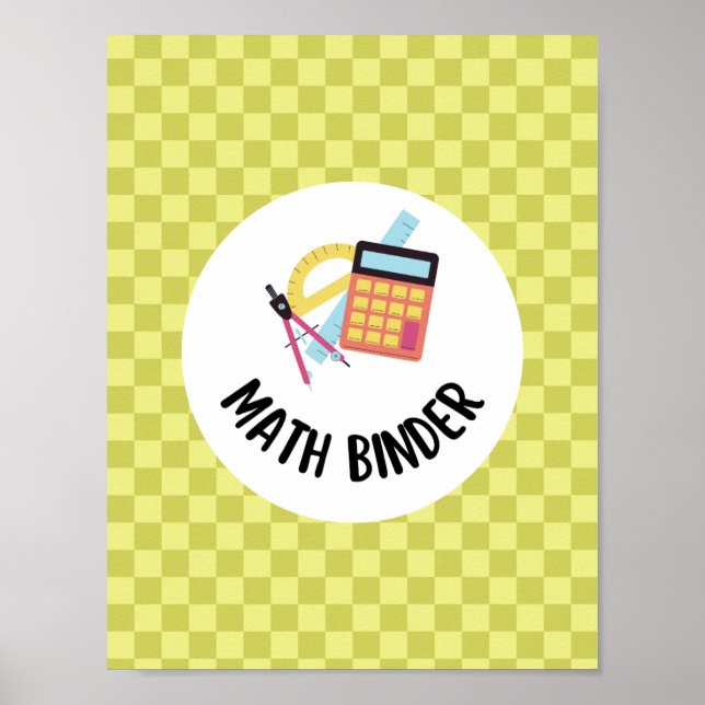 teacher math binder organisation  poster (Front)