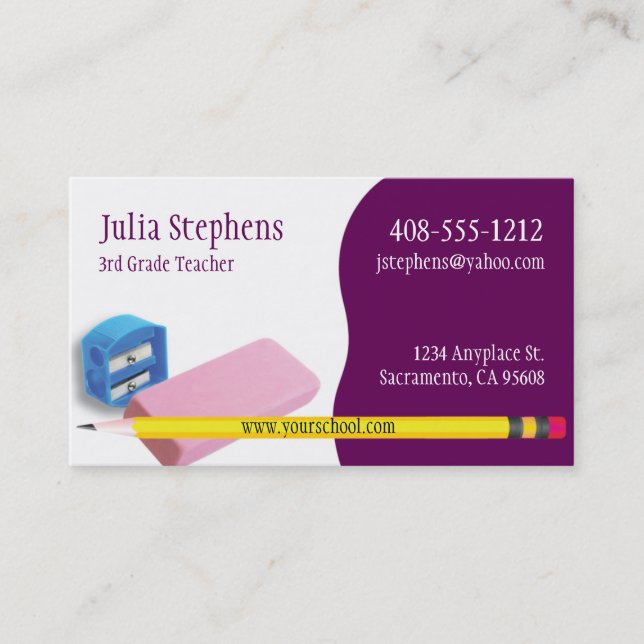 Teacher, Mentor or Tutor Business Card (Front)