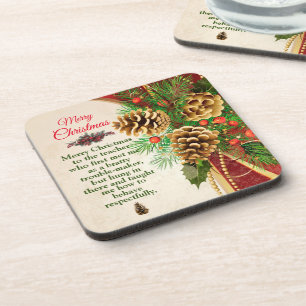 Teacher Message From Student Christmas Coaster