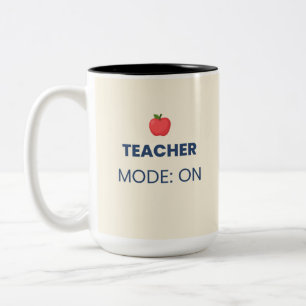 Teacher Mode On Funny Teaching Design Two-Tone Coffee Mug