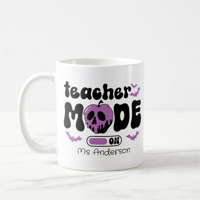 Teacher Mode On Halloween Custom Mug (Left)