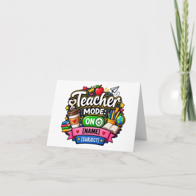Teacher Mode: ON Thank You Card (Front)