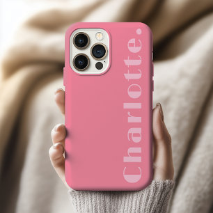 Teacher Modern Baby Pink Graduation Custom Name iPhone 15 Pro Case