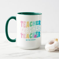 Teacher Modern Rainbow Colours Personalised Name