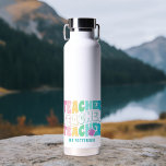 Teacher Modern Rainbow Colours Personalised Name Water Bottle<br><div class="desc">Teacher Modern Rainbow Colours Personalised Name Thor Copper Insulated Bottles features the text "Teacher" in modern rainbow colour repeat script typography with your custom personalised name below. Perfect for your favourite teacher for teacher appreciation,  birthday,  Christmas,  holidays and more. Designed by Evco Studio www.zazzle.com/store/evcostudio</div>
