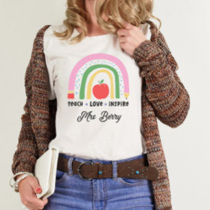Teacher Modern Rainbow Teach Love Inspire T-Shirt