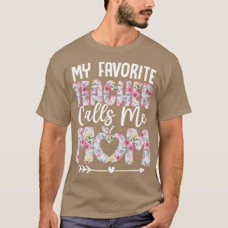 Teacher Mom Floral Design Perfect Gift for Educato T-Shirt