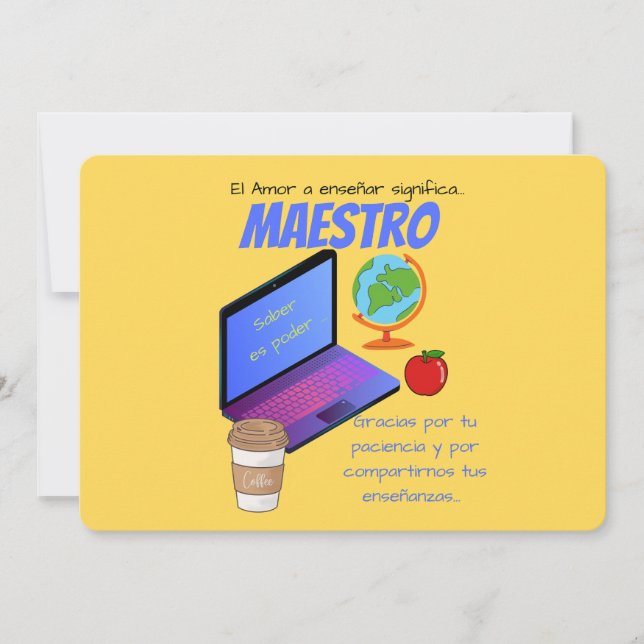 Teacher mug maestro quote invitation (Front)