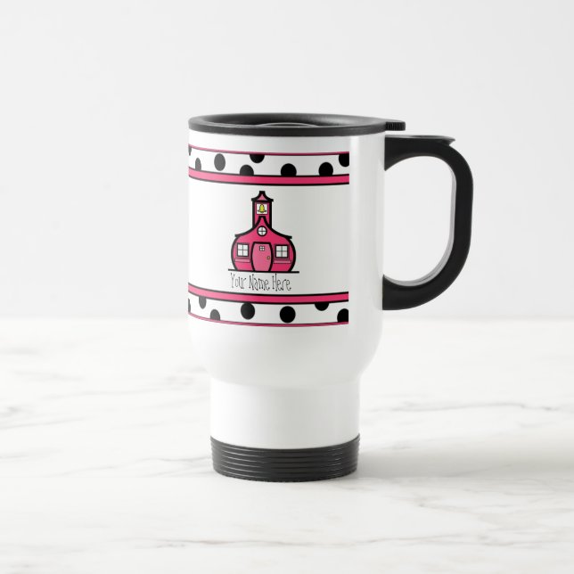 Teacher Mug - Polka Dot Travel Mug (Right)