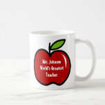 Teacher mug with red apple | Personalizable design<br><div class="desc">Teacher mug with red apple | Personalizable design. Cute thank you gift idea for grammar school teachers. Teaching / education presents.</div>