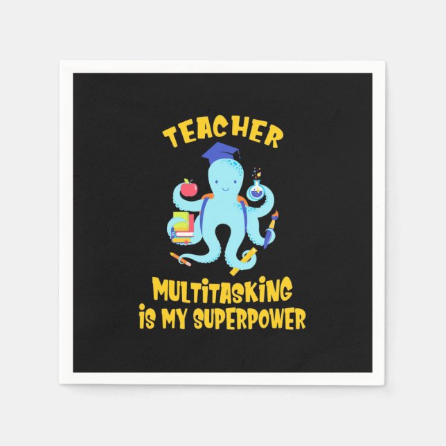 Teacher Multitasking Humour Napkin (Front)